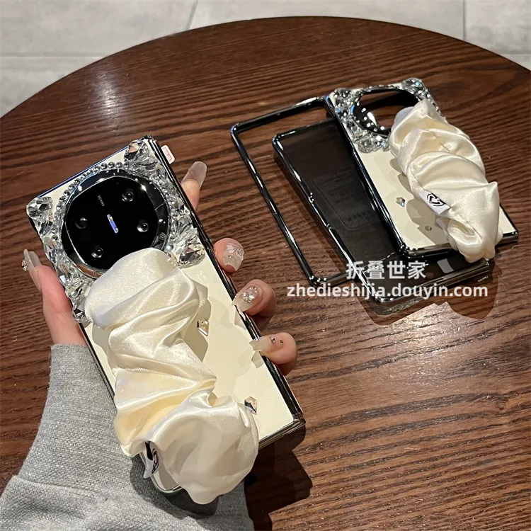 适用华为matex5手机壳皮质水钻丝巾腕带mate6典藏版全包壳膜一体