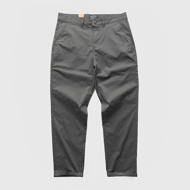 夏季薄款男士休闲裤新款爆款冰丝速干复古阿美咔叽直筒长裤子