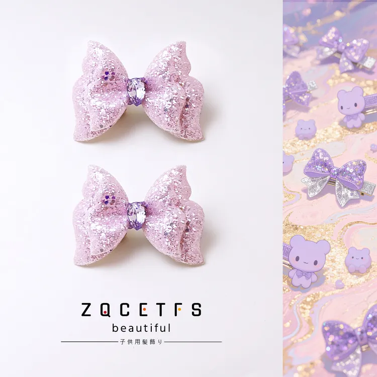 爆款儿童发夹小女孩亮片蝴蝶结公主发饰女童可爱超萌头饰发卡侧边