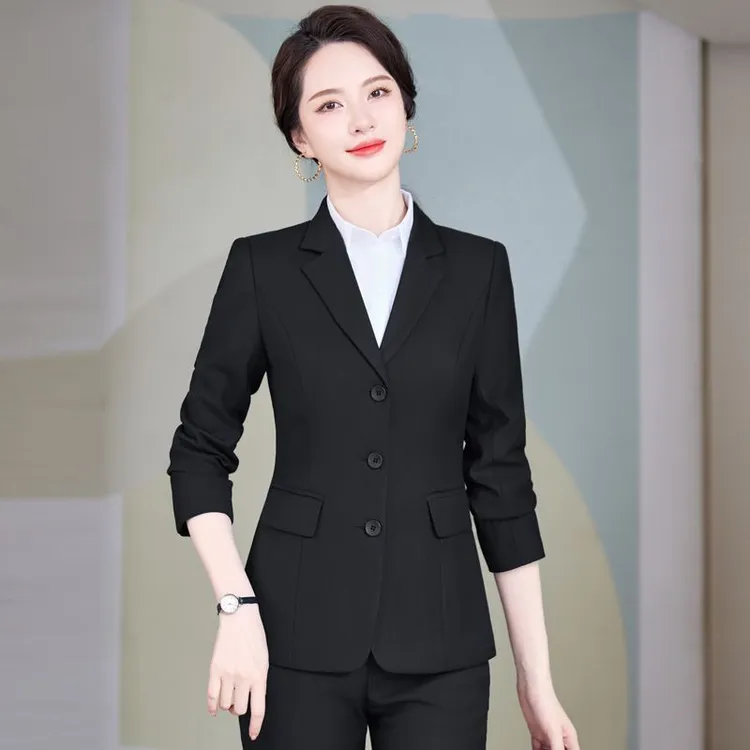 三粒扣西装套装女职业装商务面试正装秋冬款时尚气质小西服工作服