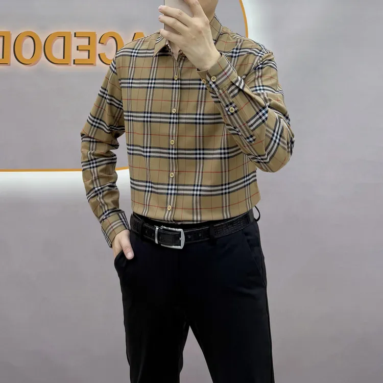 15528款时尚百搭春秋服装版型衬衫衬衣长袖格子男秋季潮流