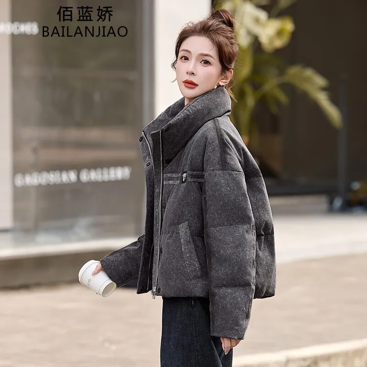 超好看牛仔羽绒服女短款2025冬季新款小个子洋气爆款加厚保暖外套