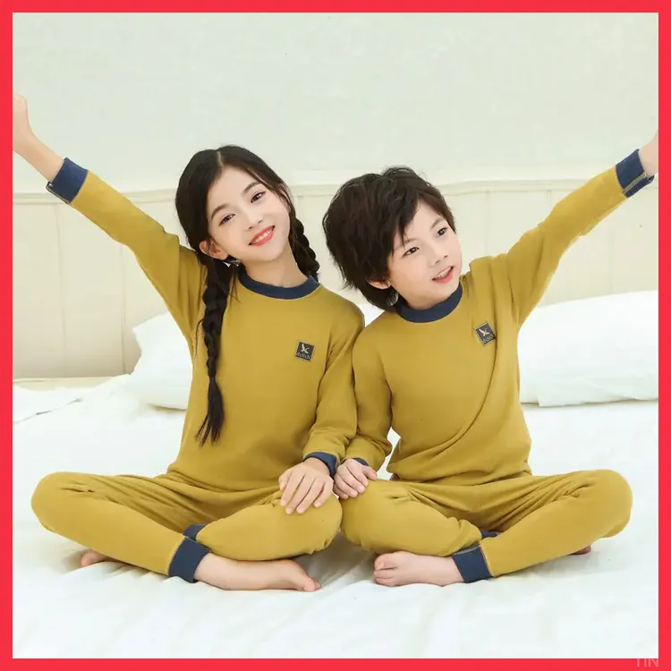 秋冬季棉羊毛蚕丝7A抑菌男女童保暖内衣套装宝宝磨毛秋衣秋裤学生