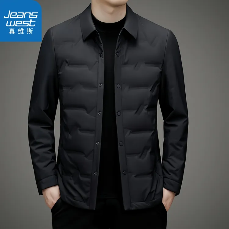 真维斯Jeanswest轻薄羽绒服男士商务外套秋冬新款修身休闲夹克潮