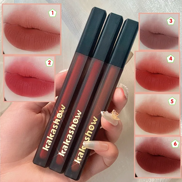 主播专属】新疆黑管丝缎唇釉丝绒质感褐管口红哑光不易沾杯