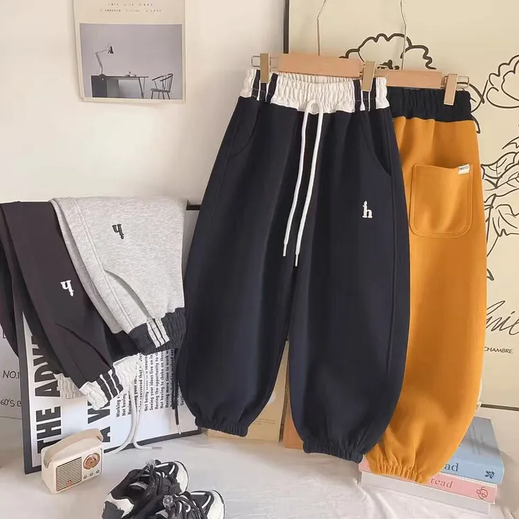 加绒加厚童秋冬儿童百搭卫裤休闲裤洋气宽松