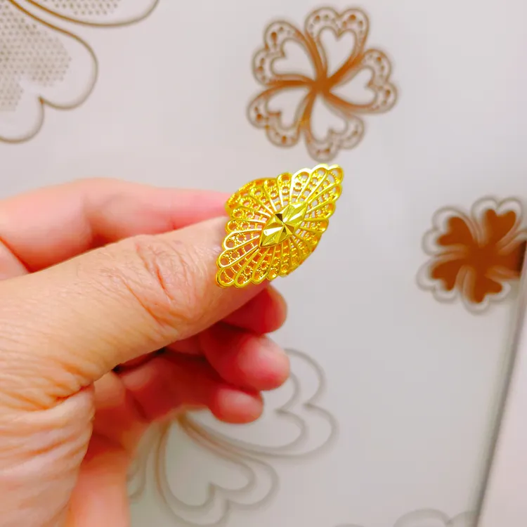 铜合金项链 爱心/水滴/铃铛植物花卉指环时尚可调节金戒饰品