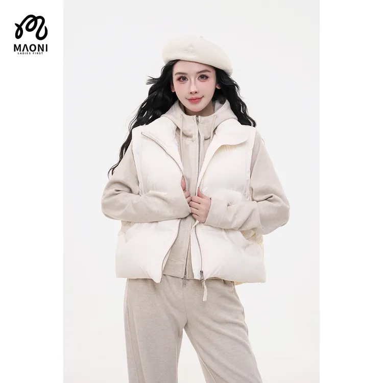 毛妮LADIESFIRST【银雪星夜】立领保暖马甲保暖宽松外穿坎肩L2465