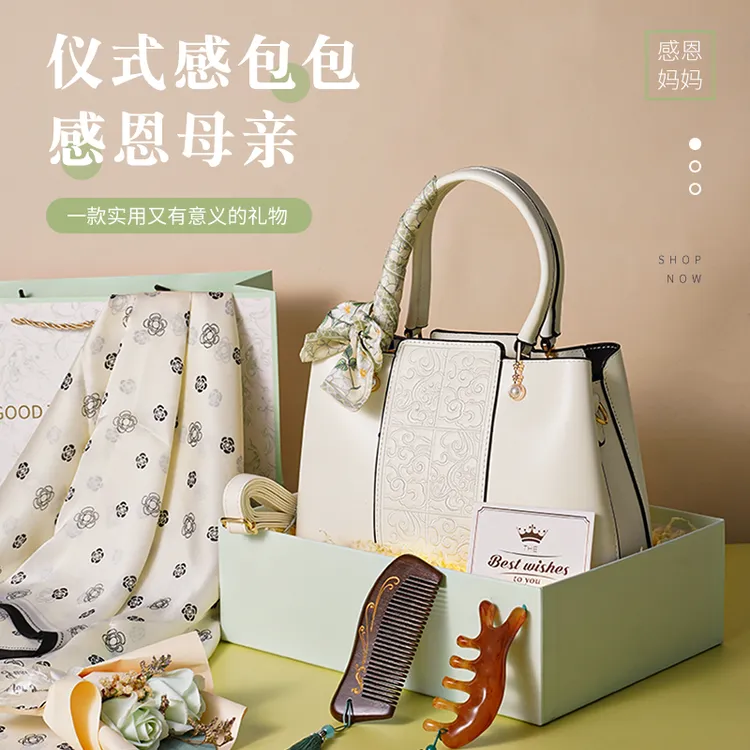 母亲节生日礼物送妈妈婆婆实用40-50岁长辈中年女士高档包包礼盒 