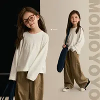 辰辰妈【珍珠】秋季女童大弹力短版T恤亲子装圆领上衣8533D