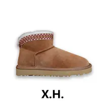 【刘小黑】皮毛一体民族风低帮保暖加绒雪地靴