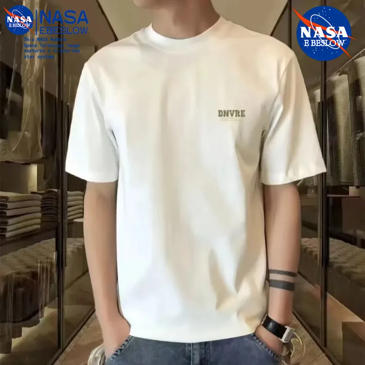 NASA春夏季纯棉男生短袖印花百搭半袖上衣休闲T恤时尚痞帅背心
