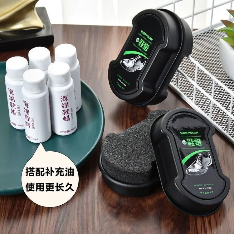 【鞋蜡】鞋油鞋蜡一体皮鞋增亮皮具保养护理双面海绵鞋蜡无色擦鞋刷