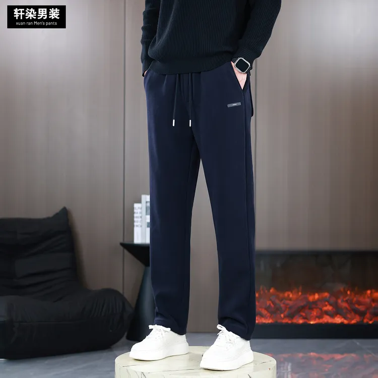 轩染秋冬季休闲裤男士直筒裤2025新款百搭直筒大码宽松平直筒男裤