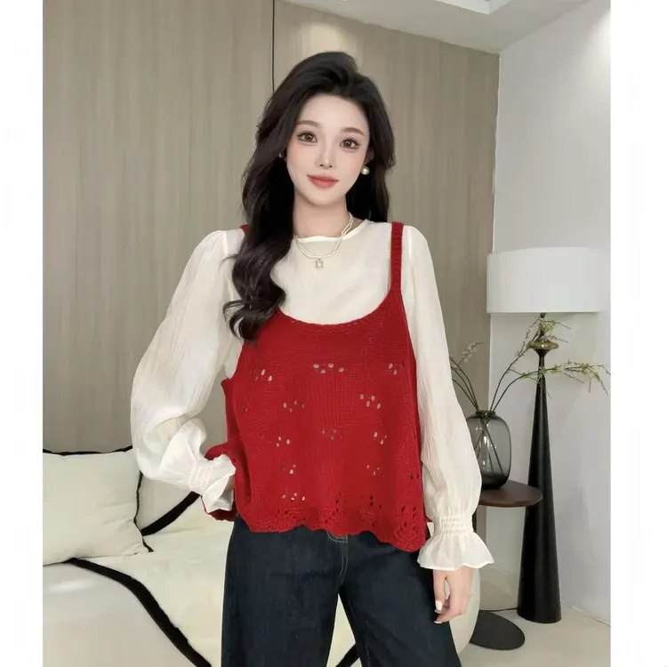 2025秋冬款时尚百搭吊带针织马甲气质显瘦高级减龄韩版上衣设计感