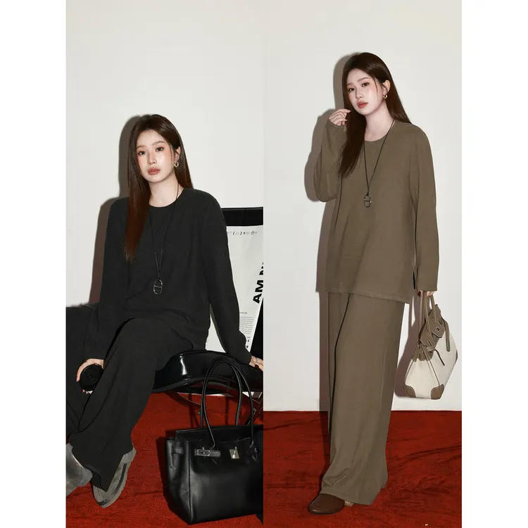 现货大婉酱微胖定制【居家服套装】休闲长袖长裤舒适时尚套装 3112D