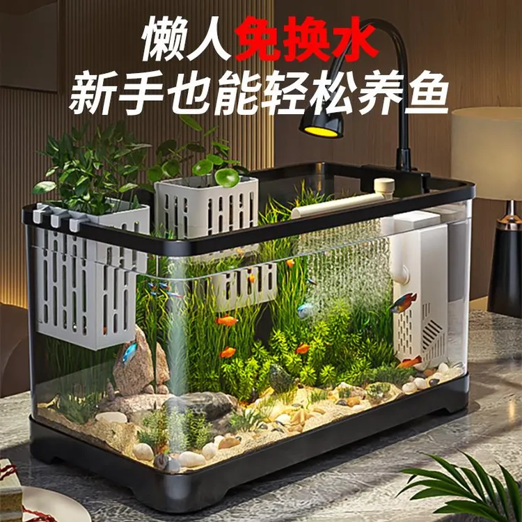 鱼缸过滤制氧一体机2025新款小型客厅生态造景全套家用金鱼水族箱