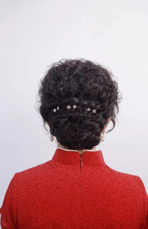 全真发半手工  盘发