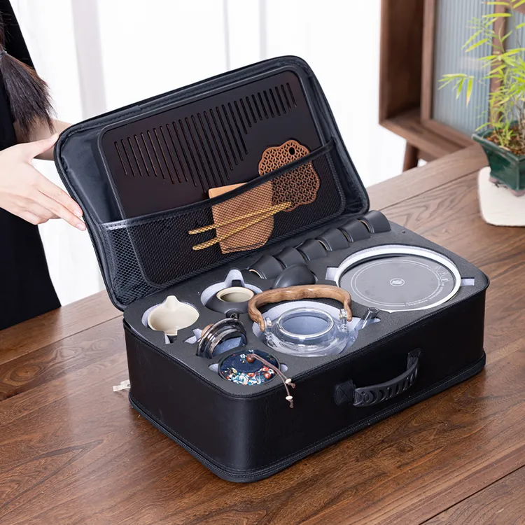 黑陶日式功夫茶具套装电陶炉围炉煮茶家用茶杯陶瓷现代简约办公室