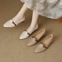 【全额运费补贴】法式低跟小皮鞋女2025新款妈妈鞋一脚蹬奶奶鞋飒飒