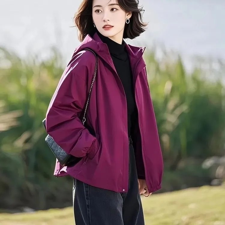 2025超火小个子超好看休闲设计感小众独特漂亮梅子色外套女早春季