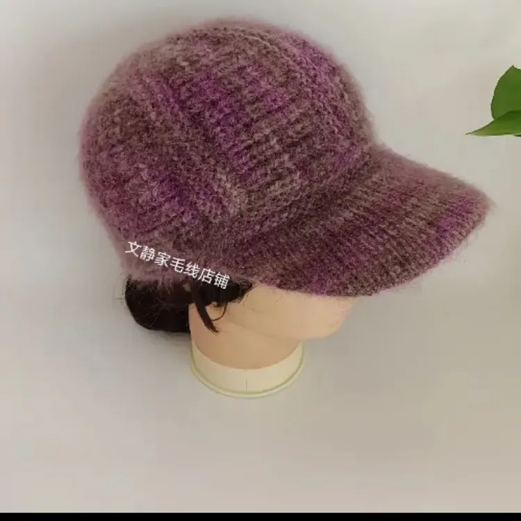纯手工编织松鼠绒棒球帽女士时尚保暖鸭舌帽