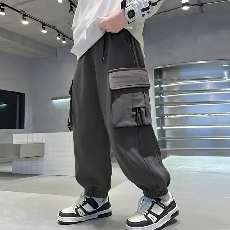 2025春秋新款男童工装裤中大童长裤宽松帅气裤子潮酷百搭韩版裤子