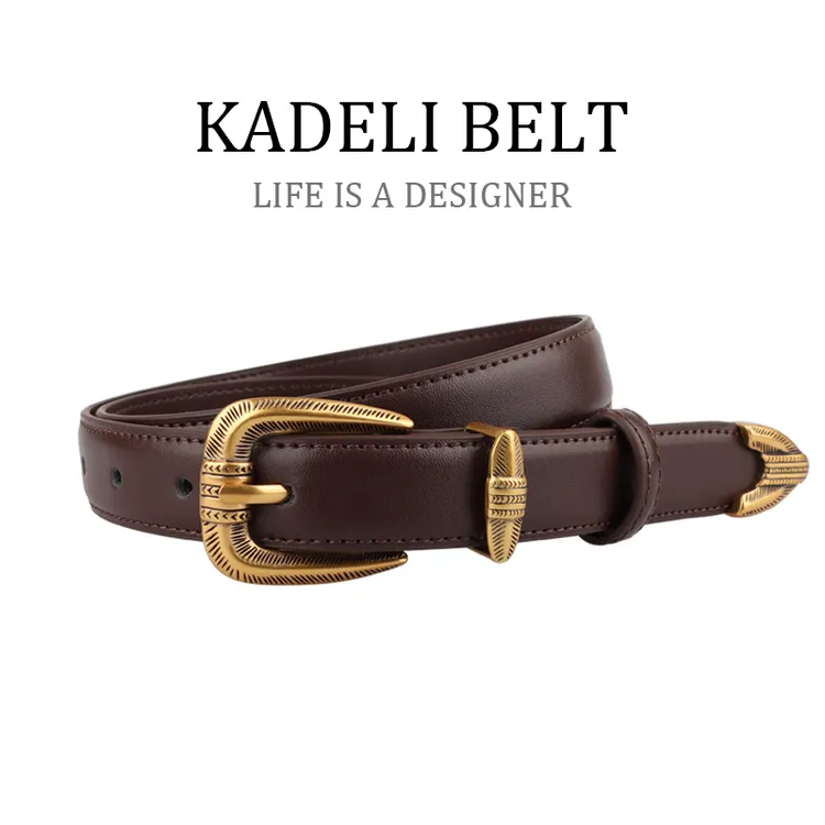 深棕色2025夏季新款真皮腰带女款装饰休闲时尚牛皮牛仔裤皮带韩版