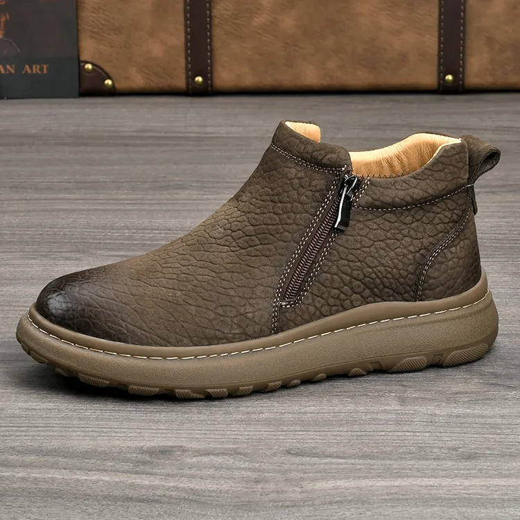 新款高帮休闲马丁靴朋克风男士冬季透气秋冬头层牛皮男士款真皮鞋