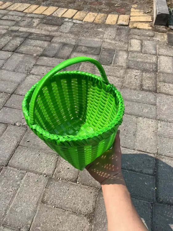 工编织篮子成品绿色小提篮小鸡蛋篮玩具篮农村老式手工篮海鲜篮