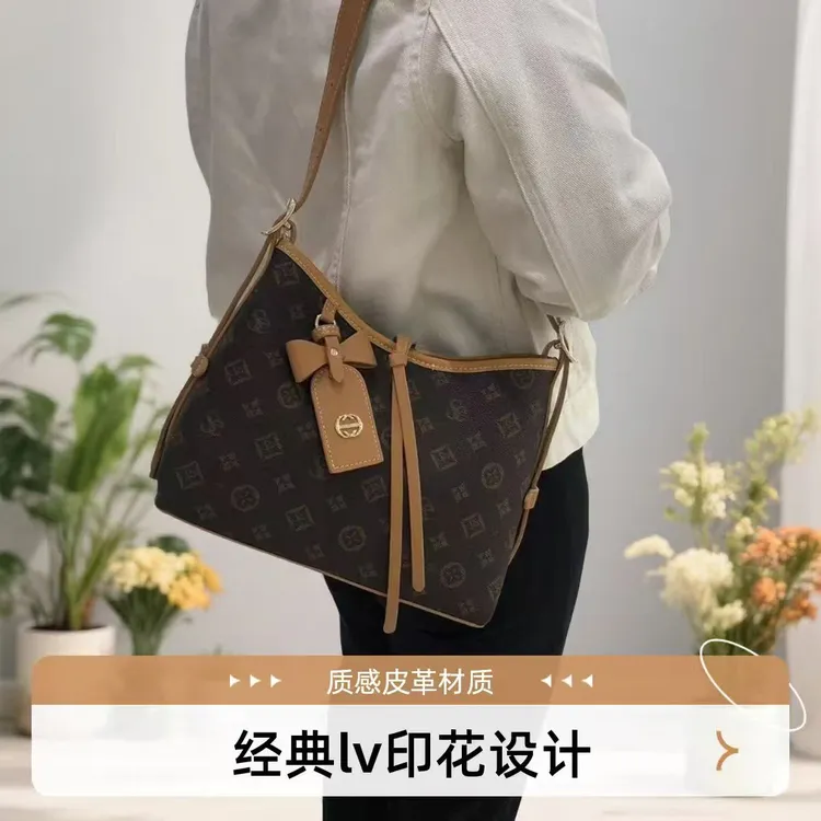 2025经典印花复古风单肩包斜跨包百搭轻奢时尚女士腋下包 杰