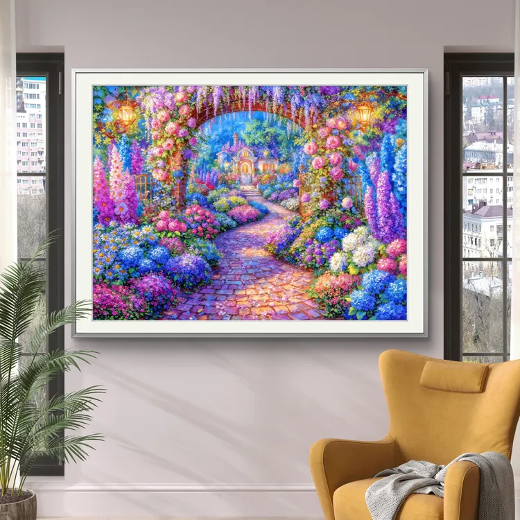 小浣熊定制，繁花庄园110*85大格十字绣（精准印花）裸包