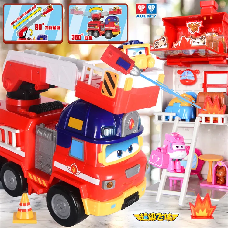 奥迪双钻超级飞侠大力维修工程卡车场景套装变形机器救援基地玩具