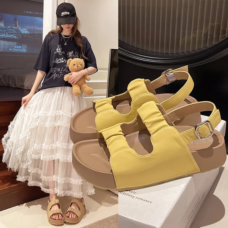 厚底勃肯凉鞋女2025夏季新款外穿休闲百搭高级感软底罗马沙滩凉鞋