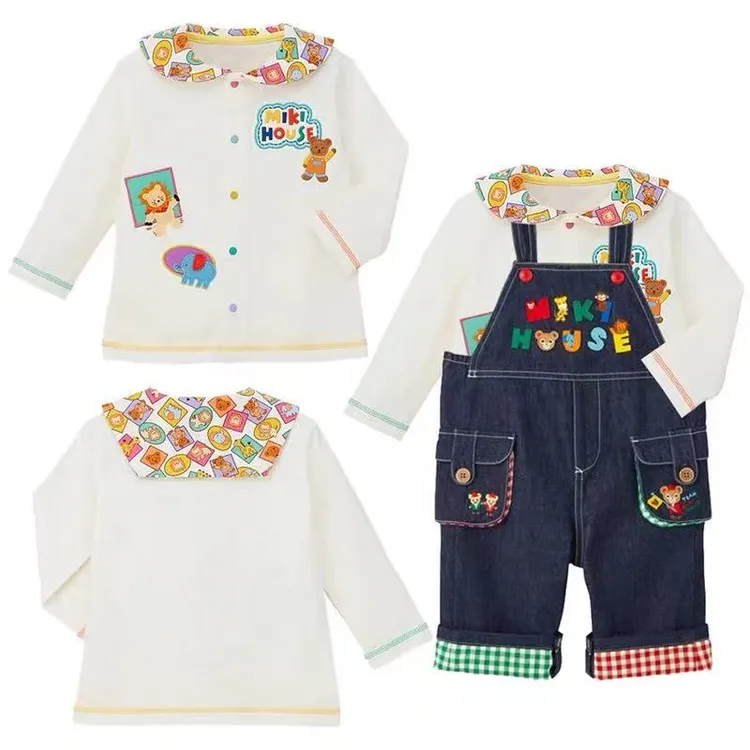 （现货）25儿童秋季新款洋气绣花小翻领内搭长袖宝宝秋款童装小童