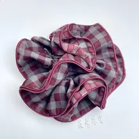 酒红格子发圈〔明星同款〕（XM8）MH110 MH