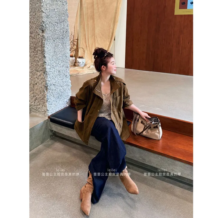 晶咕【理查德】复古慵懒感宽松可立领工装风外套