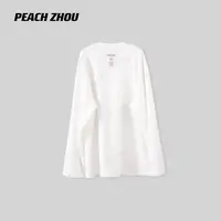 『PEACHZHOU』毛巾加绒后标签宽松圆领落肩卫衣简约休闲大版型绒衫