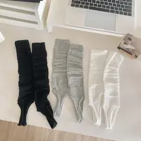 夏季薄款袜子女白色踩脚袜套芭蕾风女袜韩系小腿袜空调护腿堆堆袜