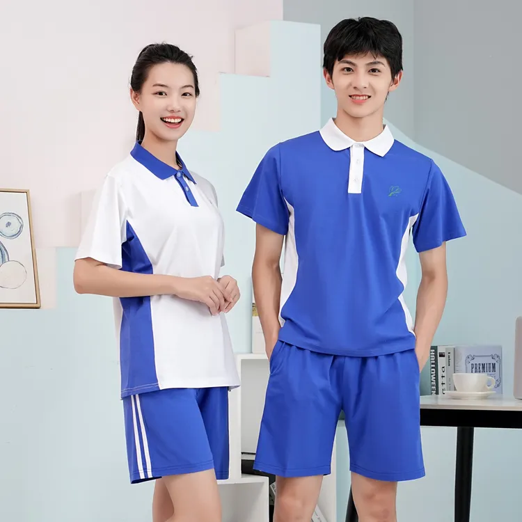 深圳夏季校服初高中校服上衣短袖长裤吸湿排汗速干冰凉校服套装