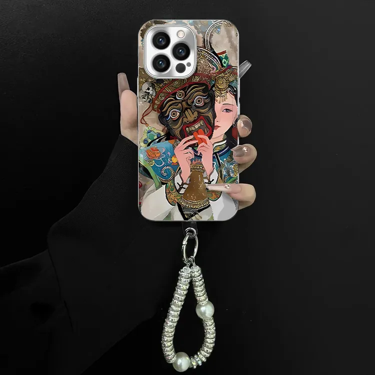 适用于苹果/oppo/华为/vivo/小米国风扎基拉姆创意电镀玻璃手机壳