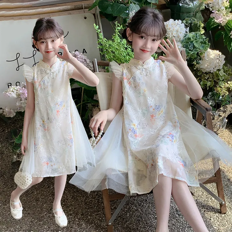 【现货】儿童旗袍女童中国风夏装汉服2025新款小女孩夏季公主连衣裙