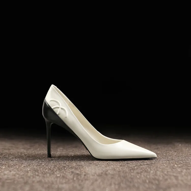 高端大气上档次女鞋真皮浅口细跟单鞋秋季新款久站不累的高跟鞋