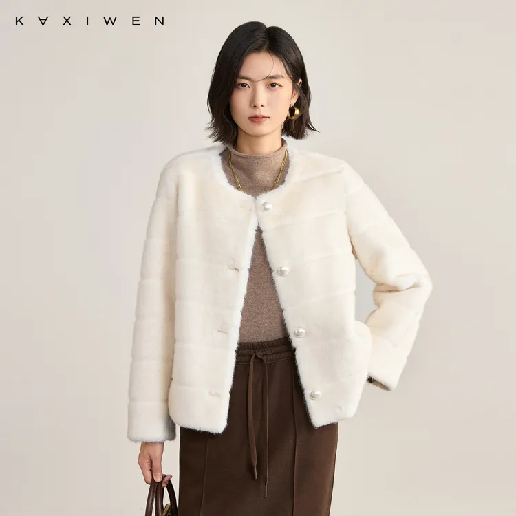 KAXIWEN复古环保毛外套【冬新】静奢感云感亲肤上衣Y10APN8743
