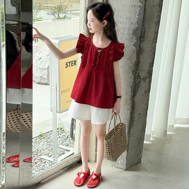 简约潮牌店铺儿童服装2025年款衣服女童装夏装套装6-12岁高级感15