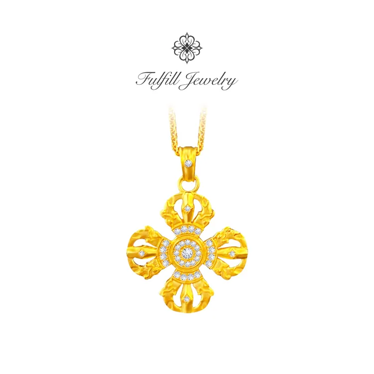 坠链均925银 点钻镂花四叶草项链镀K金老铺同款百搭轻奢时尚古法