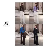 玖黛衣【羊毛奶芙裤】新款百搭直筒显瘦休闲裤 KZJ44285 KZJ44286