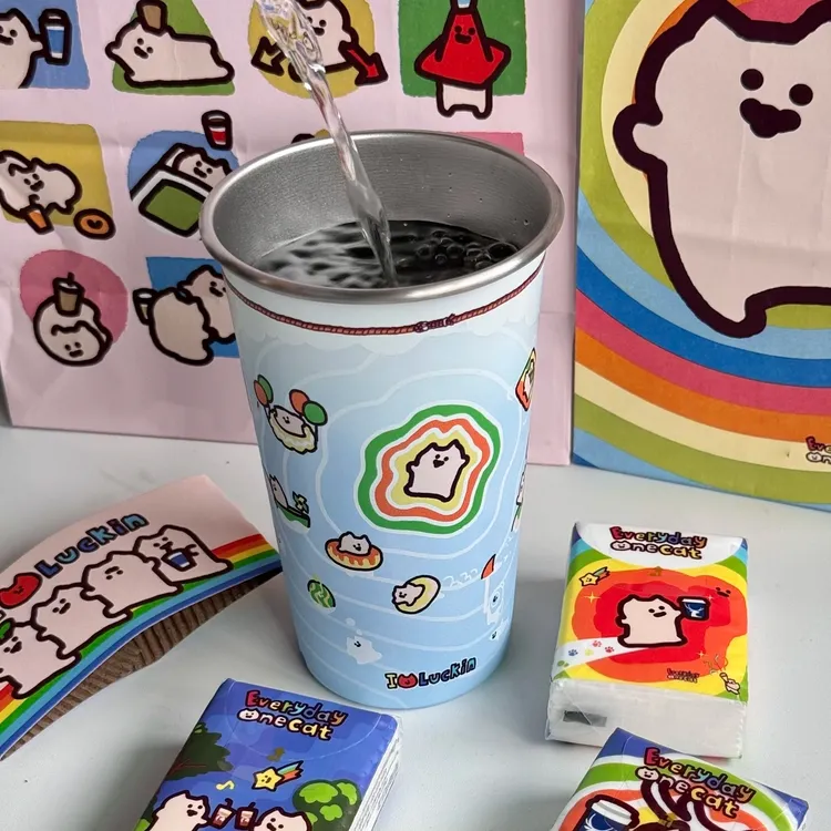rui幸Xevery day one cat联名周边同款冷变杯钥匙扣挂件光栅卡