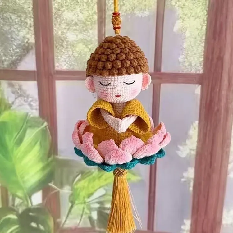 【9576人购买】莲花佛陀车载diy毛线钩针钩织编织材料手工自制挂件