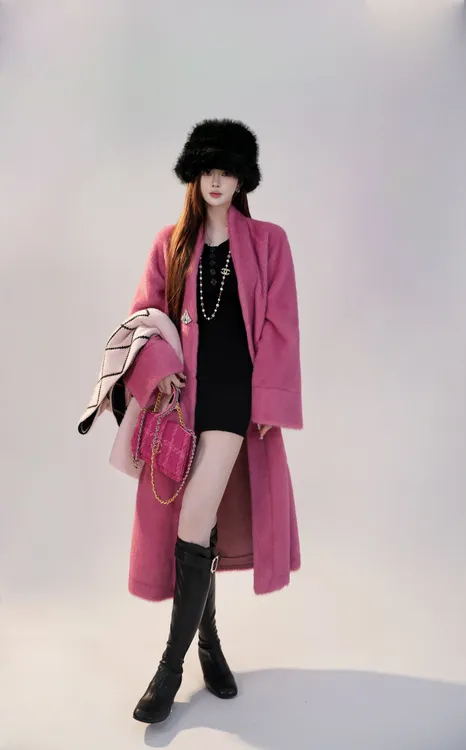 冰冰 派对女主 大衣预BBQ5DY6276气质时尚宽松毛呢设计师